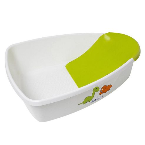 Image of Safetots Dinosaur Baby Bath White With Lime Removable Support