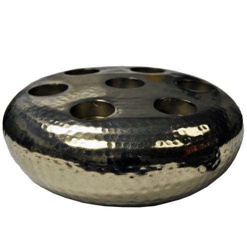 Image of Bowl - Metal 7 Tea Light Candle Holder - Pewter
