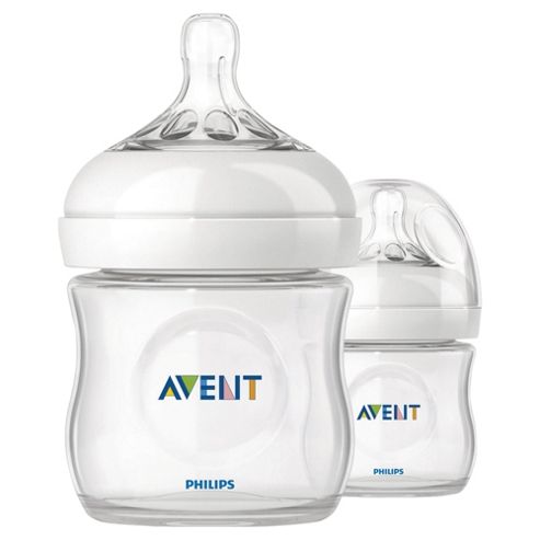 Image of Philips Avent Natural Newborn Flow Bottle & Teat Twin Pack - 125ml / 4 Oz