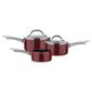 Prestige pan set 3pce set - red 14milk,16,18cm