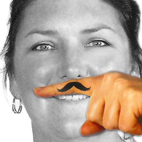 Image of Fingerstache - Moustache Temporary Tattoos
