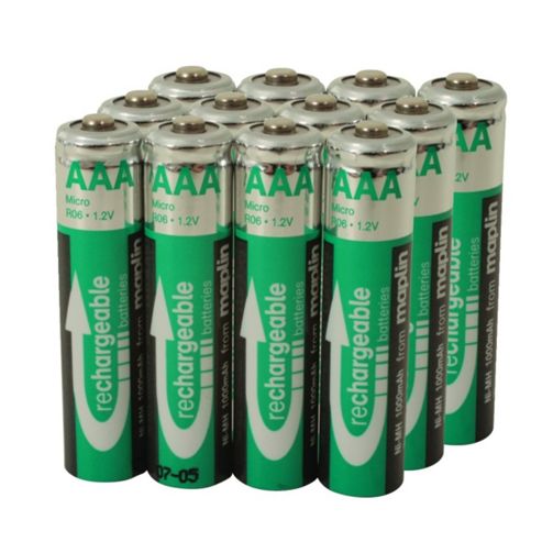 Image of 12 Rechargeable Aaa Battery Nimh 1000mah Value Pack