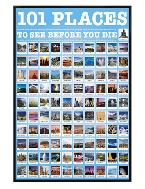 Image of Gloss Black Framed 101 Places To See Before You Die Poster