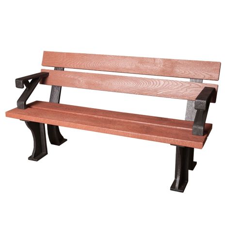 Image of Red Recycled Plastic Bench