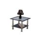 Harlequin Clear Glass with Black Lamp Table