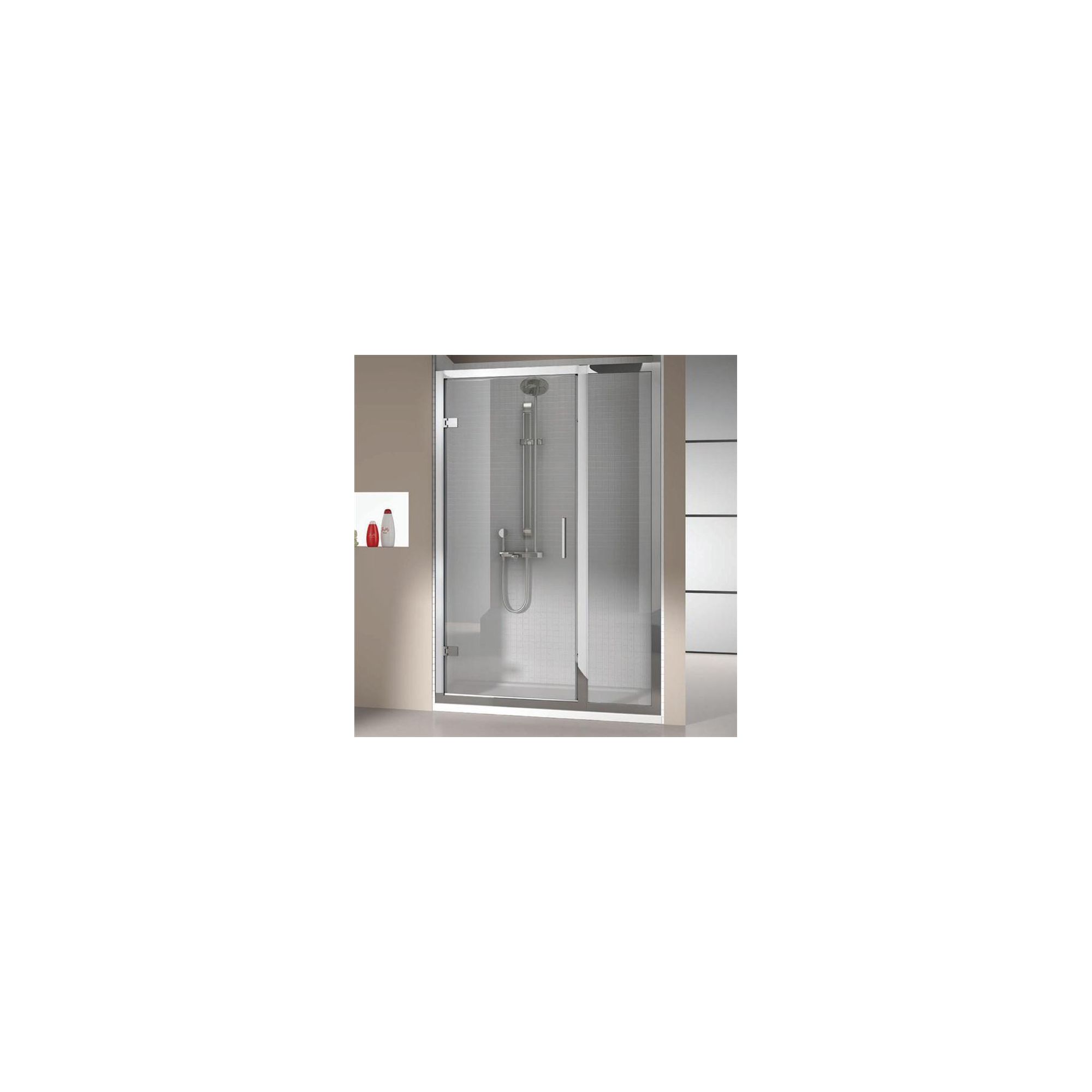 Merlyn Vivid Eight Hinged Shower Door with Inline Panel, 1400mm Wide, 8mm Glass at Tesco Direct