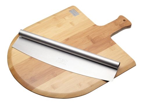 Image of Kitchencraft Italian Pizza Board And Knife Serving Set