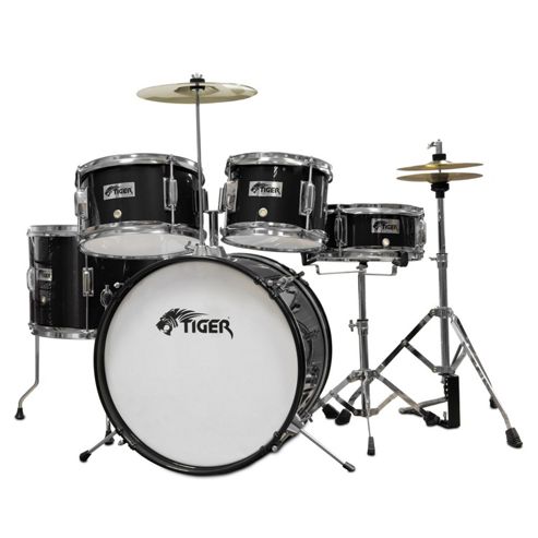 Image of Tiger Black 5 Piece Junior Drum Kit