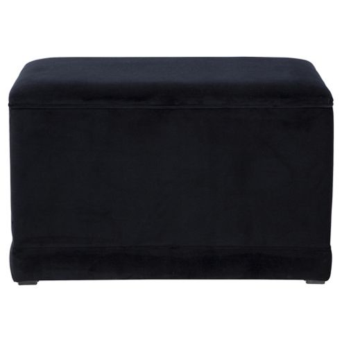 Image of Canton Ottoman Black Velvet
