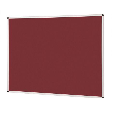 Image of Metroplan Aluminium Framed Felt Noticeboard - Burgundy - 90 Cm H X 120 Cm W