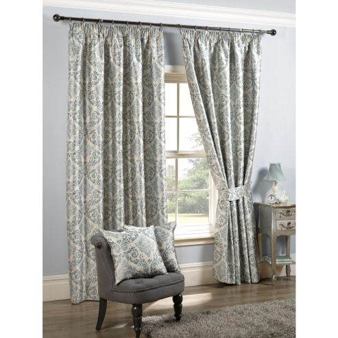 Image of Kliving Florence 65x72 Duck Egg / Teal Pencil Pleat Curtains