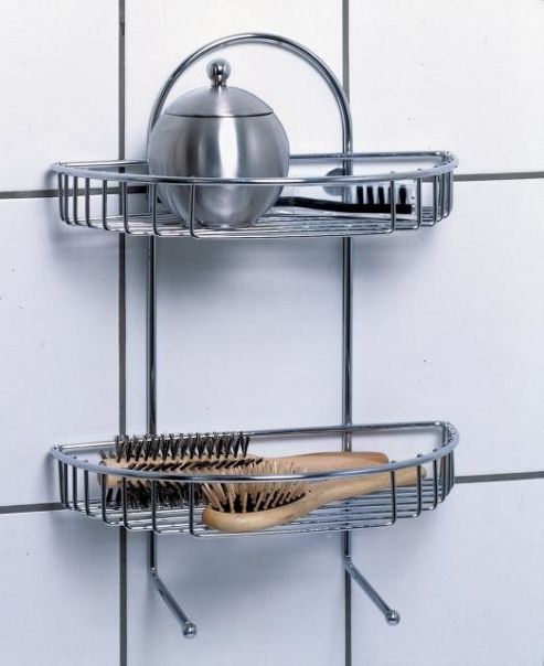 Image of Sanwood Shelf In Chrome With 2 Trays
