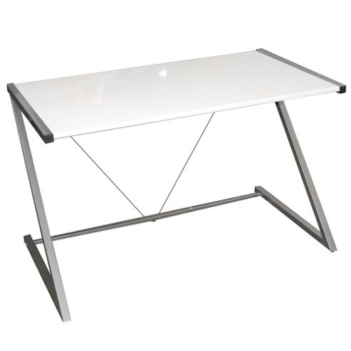 Image of Indigo - Gloss Office Desk / Workstation - White