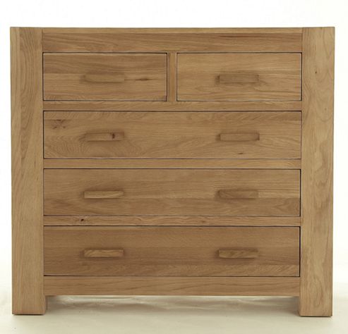 Image of Thorndon Block Bedroom 2 Over 3 Drawer Chest In Natural Matured Oak