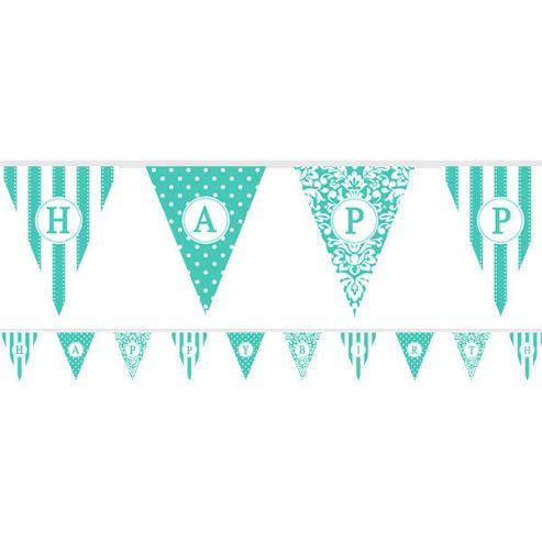 Image of Banners Personalise It Paper Pennant Banner - Teal (each)