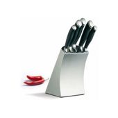 Kitchen Craft Masterclass Trojan Five Piece Knife Set and Stainless Steel Block