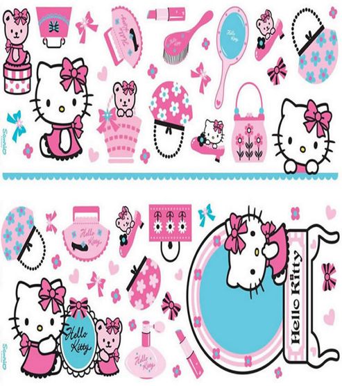 Image of Hello Kitty, 50 Sparkly Wall Stickers