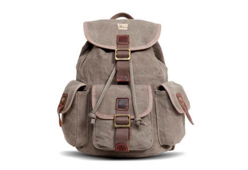 Image of Trp0269 Troop London Heritage Small Canvas Backpack Brown
