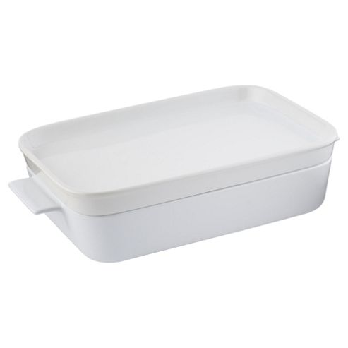 Image of Tesco Rectangular Stackable Roasting Dish, White