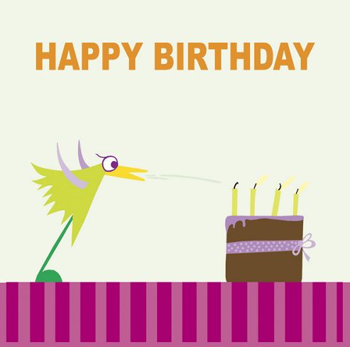 Image of Holy Mackerel Greetings Card- Blowing Out Candles Card