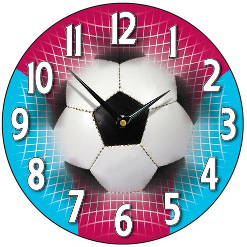 Image of Smith & Taylor Football Wall Clock In Claret And Blue