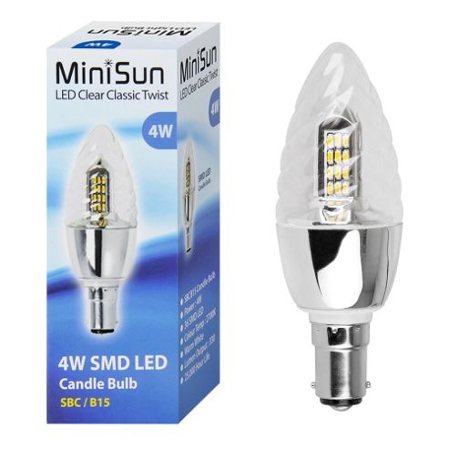 Image of Minisun Sbc 4w 36 Smd Led Classic Twist Candle Bulb 2700k 330lm