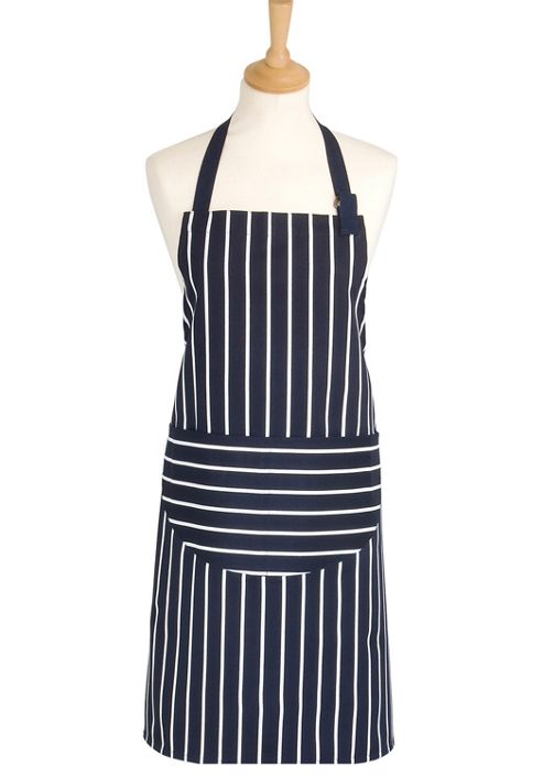 Image of Rushbrookes Classic Butcher's Stripe Medium Apron, Navy