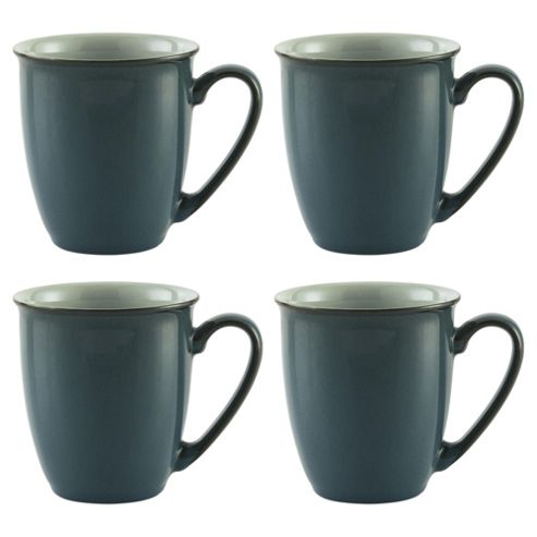 Image of Denby Everyday Mugs, 4 Pack, Teal
