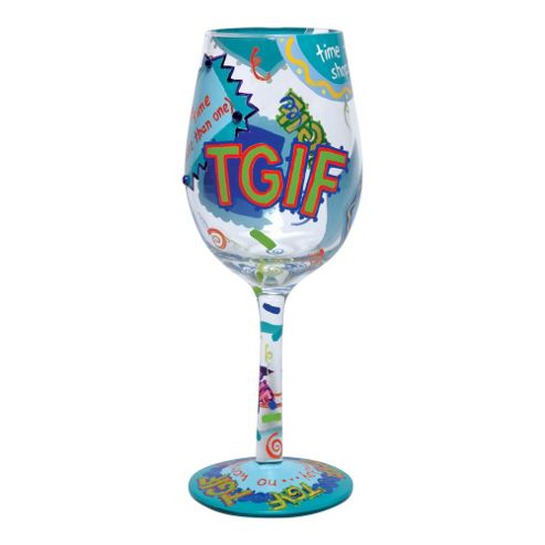 Image of Lolita Wine Glass - Tgif - Thank God It's Friday