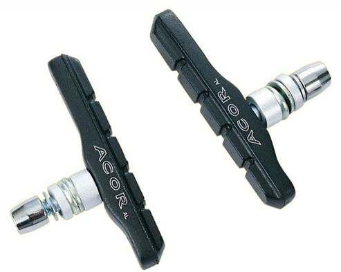 Image of Acor V-brake Pads. Black, Single Compound, 4 Piece Set
