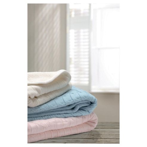 Image of East Coast Silvercloud Blue Cable Blanket