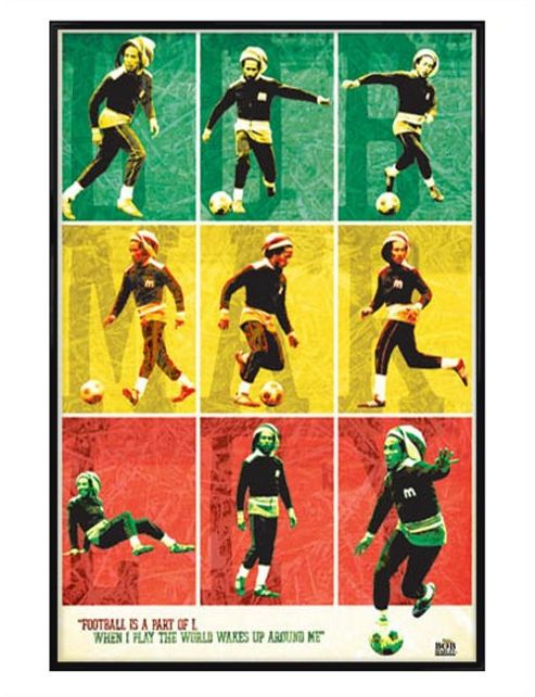 Image of Bob Marley Gloss Black Framed Football Is Part Of I Poster