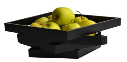 Image of Wireworks 30 Cm Oblique Fruit Bowl - Black
