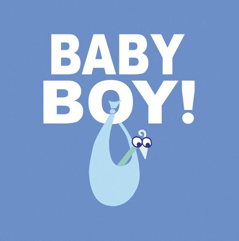 Image of Holy Mackerel Greetings Card- Baby Boy