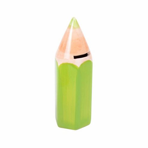 Image of Green Coloured Pencil Crayon Ceramic Money Box