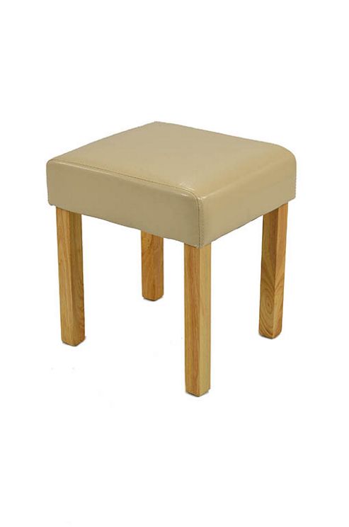 Image of Monroe Wooden Stool Cream Bar Stool