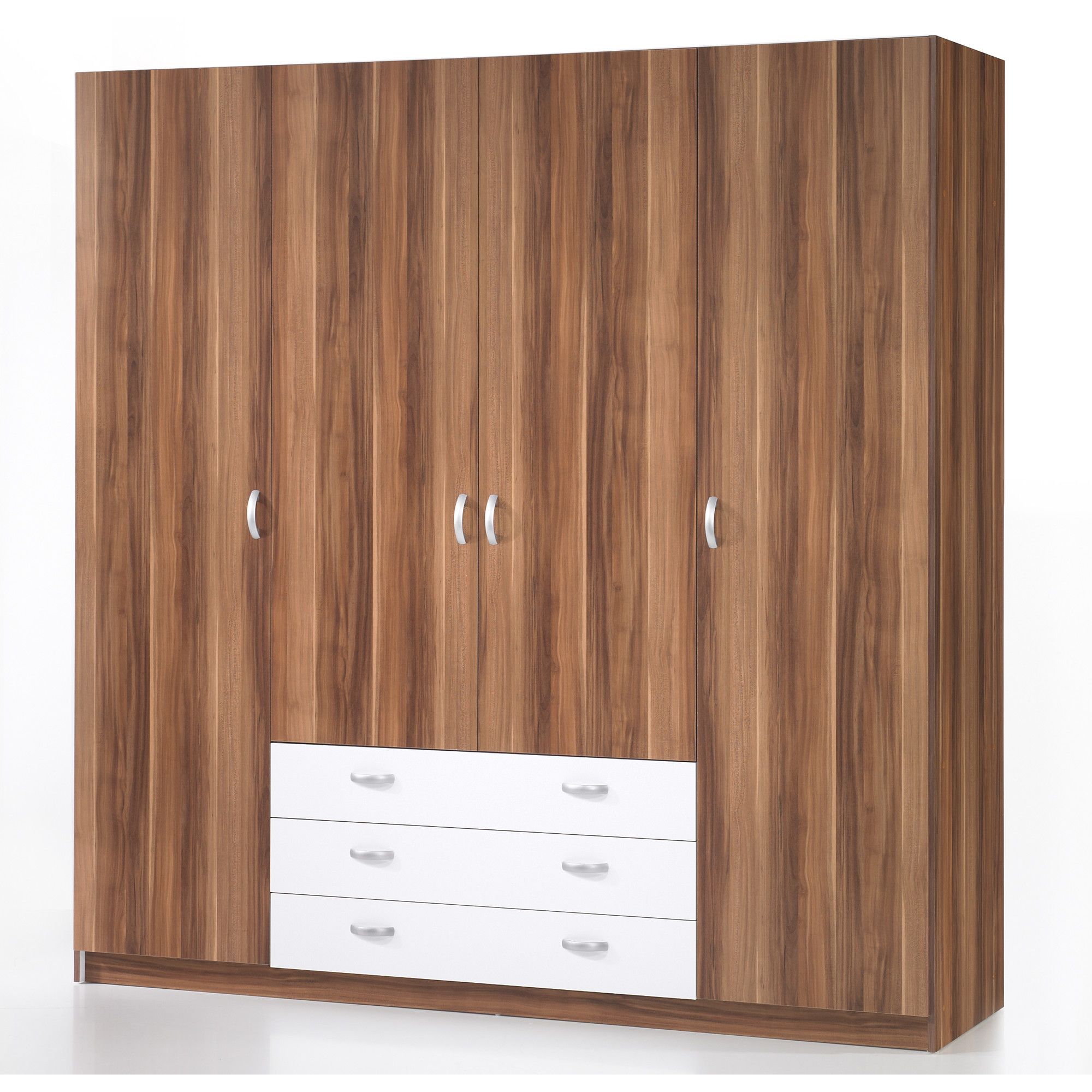 Tvilum Focus Four Door Wardrobe in Plum and White at Tesco Direct