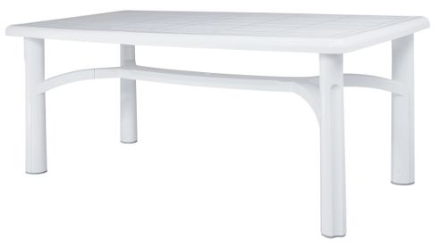 Image of Resol Bolero Garden Table - White - Patio Outdoor Plastic Furniture - 140x90 Cm