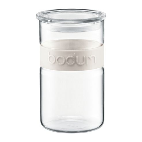 Image of Bodum Presso Glass Storage Jar 1ltr / 34oz - Off White