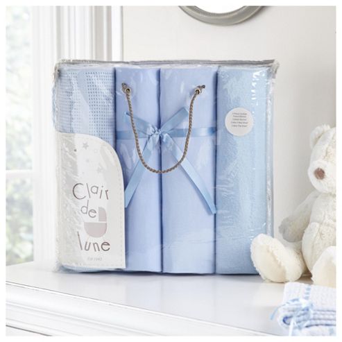 Image of Clair De Lune 4pc Cot Bed Bale Blue