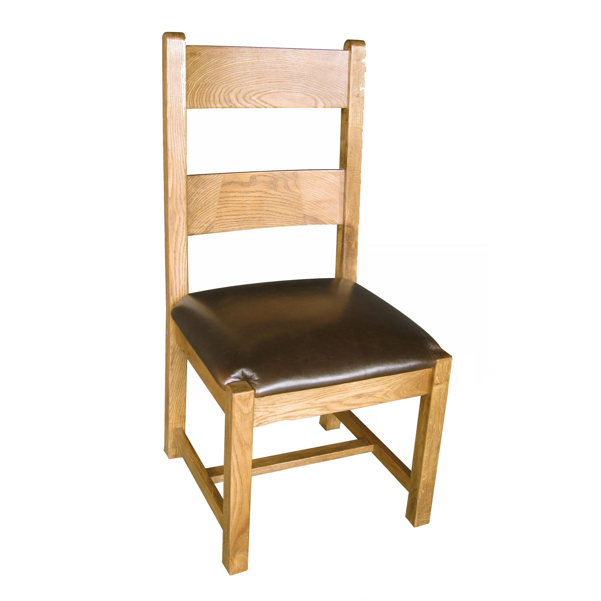 Thorndon Taunton Dining Chair With Faux Leather Seat Pad In Rustic