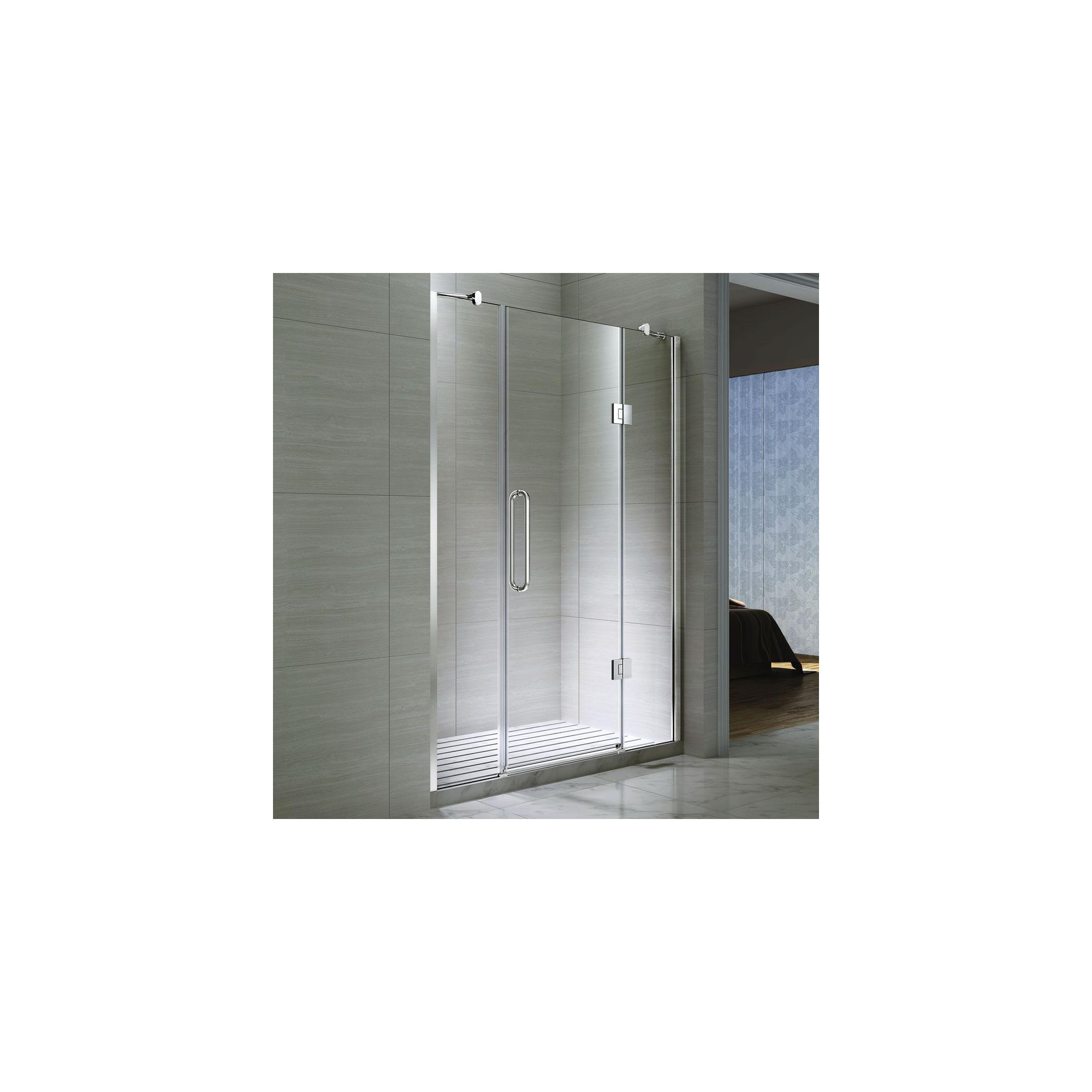 Desire Ten Double Inline Hinged Shower Door, 1400mm Wide, Semi-Frameless, 10mm Glass at Tesco Direct