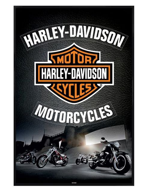 Image of Harley Davidson Gloss Black Framed Dream Rides! Poster