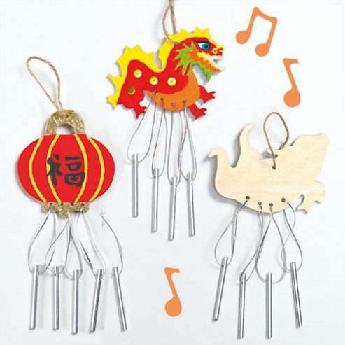 Image of Chinese Wooden Winchimes For Children (pack Of 3)
