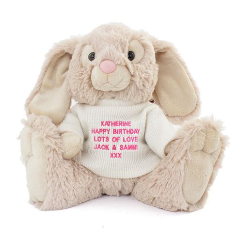 Image of Personalised Pink Message Bunny