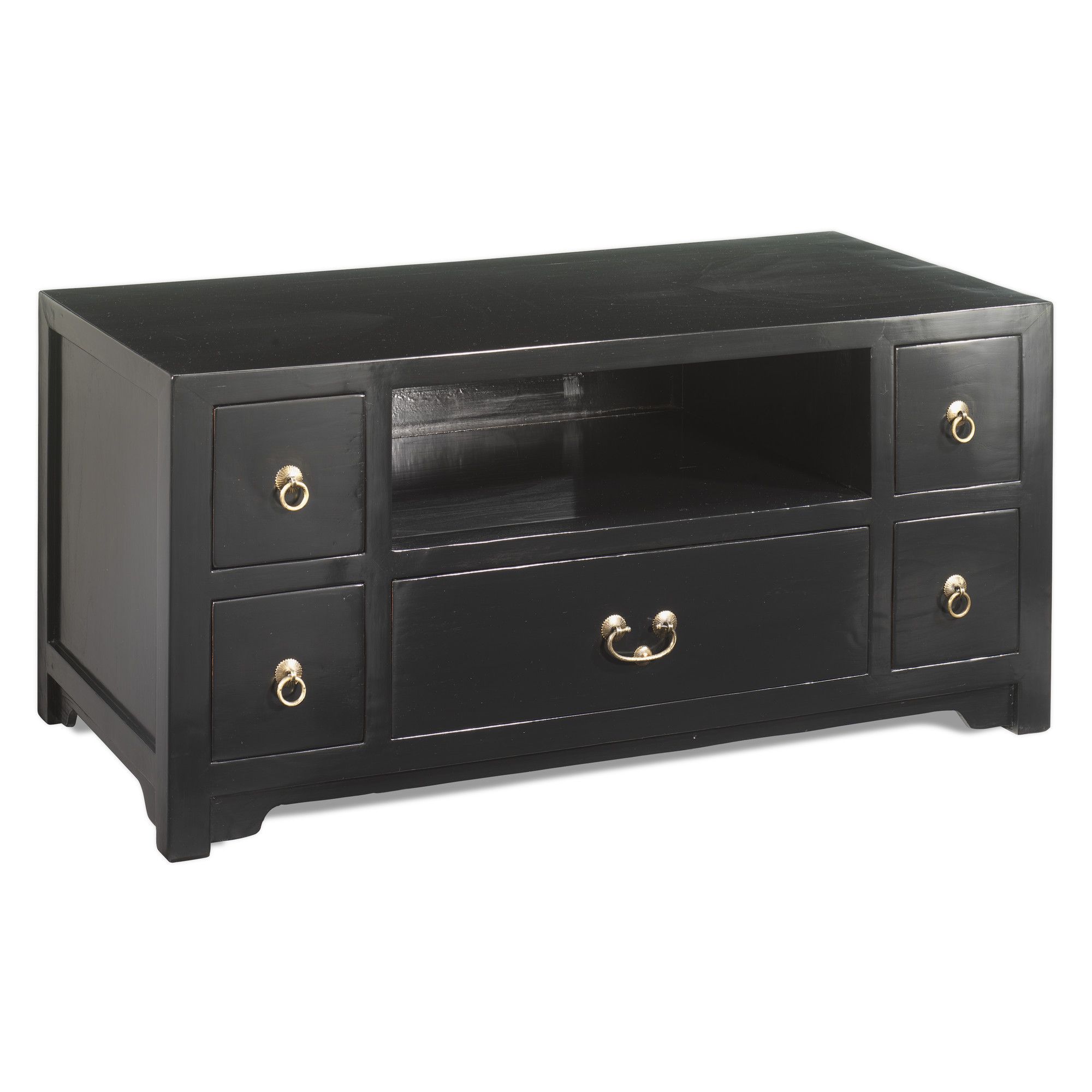 Shimu Chinese Classical Low Kang TV Unit - Black Lacquer at Tescos Direct