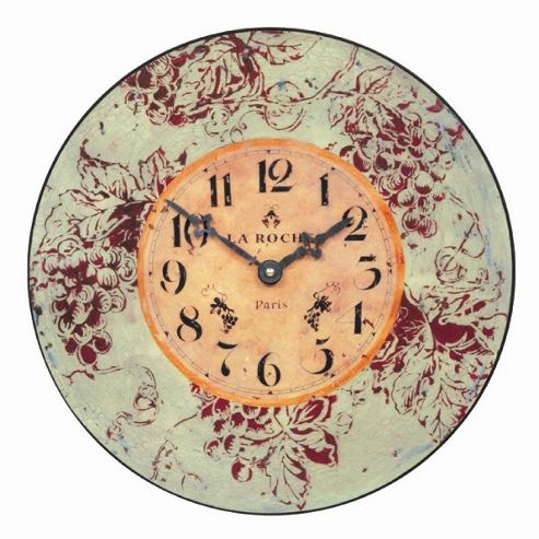 Image of Roger Lascelles Clocks Burgundy Red Wine Wall Clock