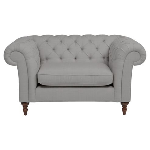 Image of Chesterfield Loveseat Textured Weave Silver