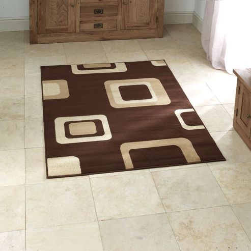 Image of Think Rugs Diamond Brown Budget Rug - 120 Cm X 170 Cm (3 Ft 11 In X 5 Ft 7 In)