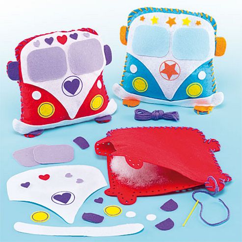 Image of Camper Van Cushion Sewing Craft Kits (pack Of 2)